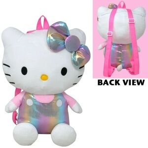 Hello Kitty Plush Backpack - Pink and White